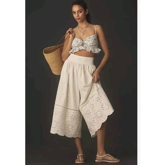 Maeve Embroidered Skirty Culottes Small - Picture 1 of 5